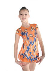 Orange and blue combination of sequins.